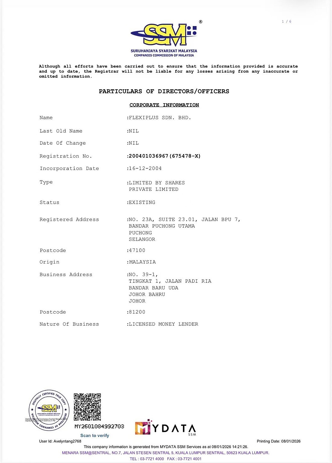 SSM Corporate Information
